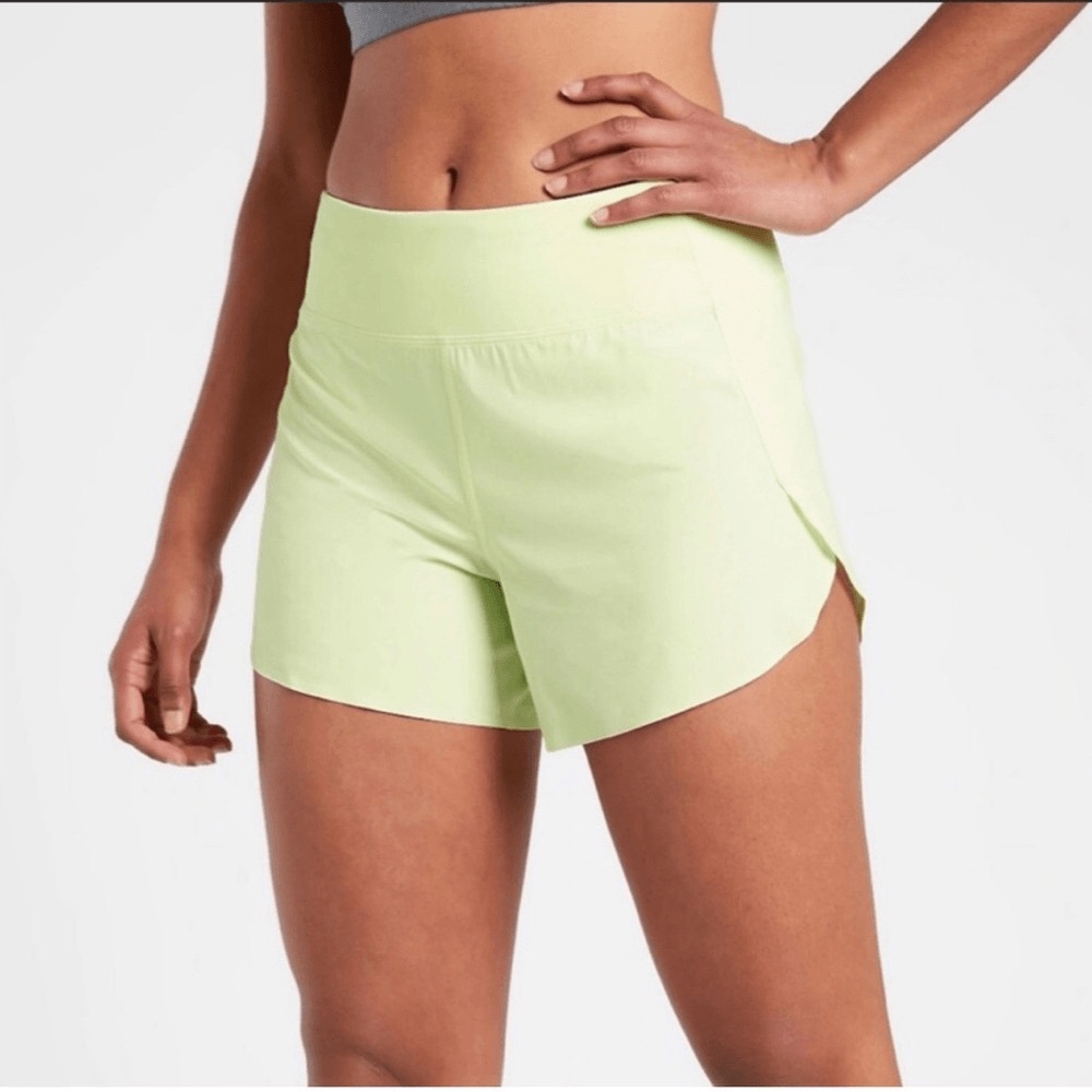 Athleta Yellow Run With It Athletic Shorts Lightweight Design
